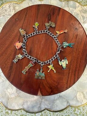 Disneyland Vintage 2005 Silver Charm Bracelet 50th Anniversary